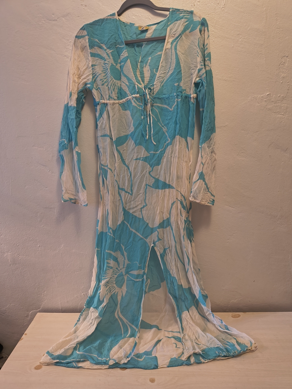 Echo Turquoise and White Floral Maxi Dress